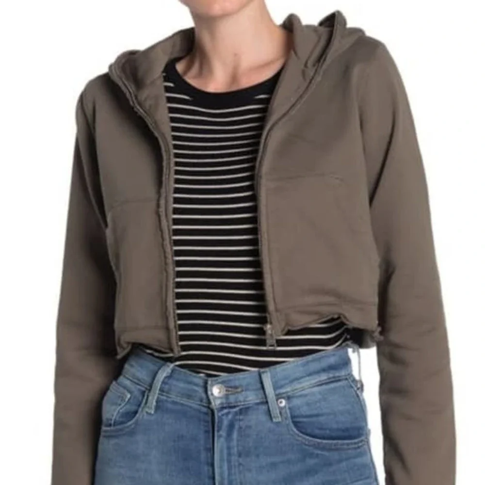 AllSaints Xonda Crop Zip Hoodie - Picture 1 of 12